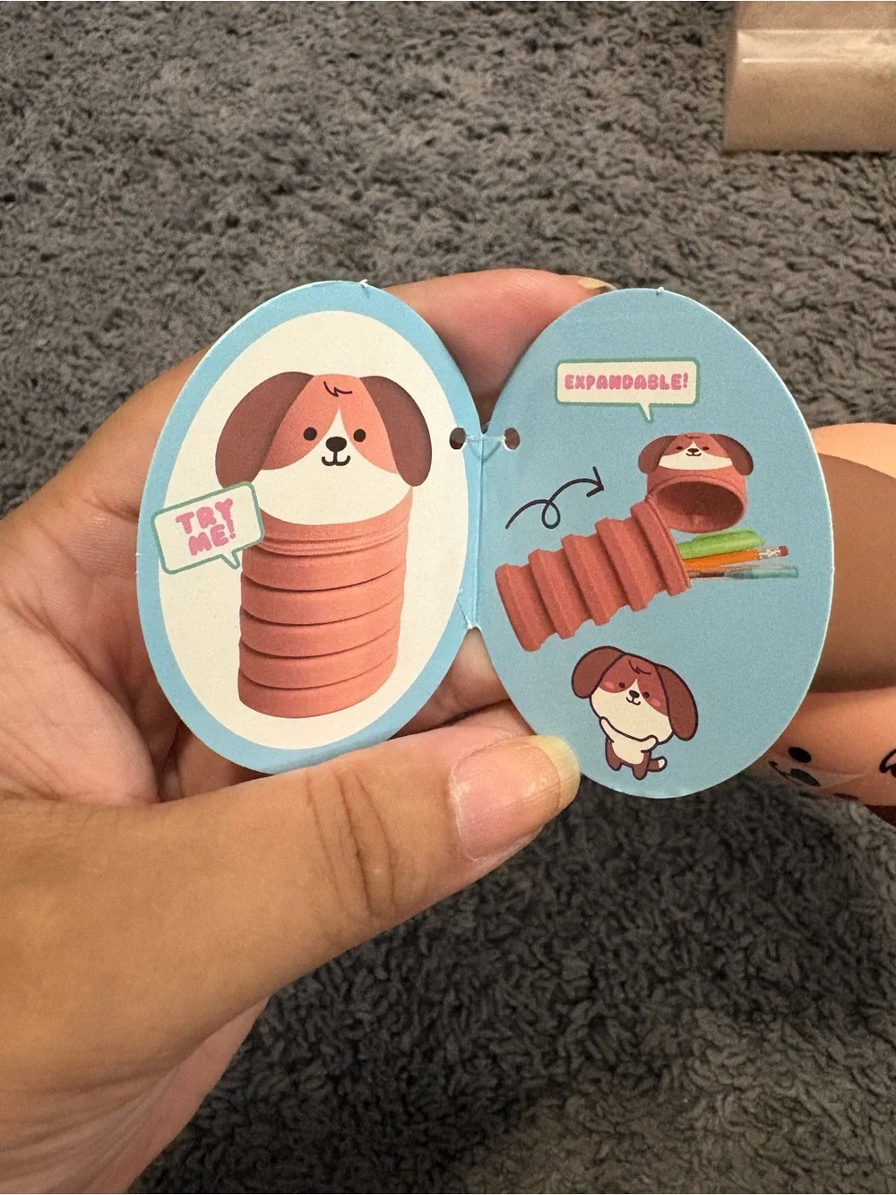 NWT Kawaii Dog Scrunching Pencil Pouch